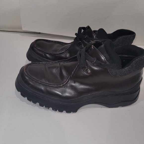 PRADA MEN’S BLACK LEATHER HIKING BOOTS TYROLEAN? BRIXXEN? Size 7 Prada - Picture 5 of 16